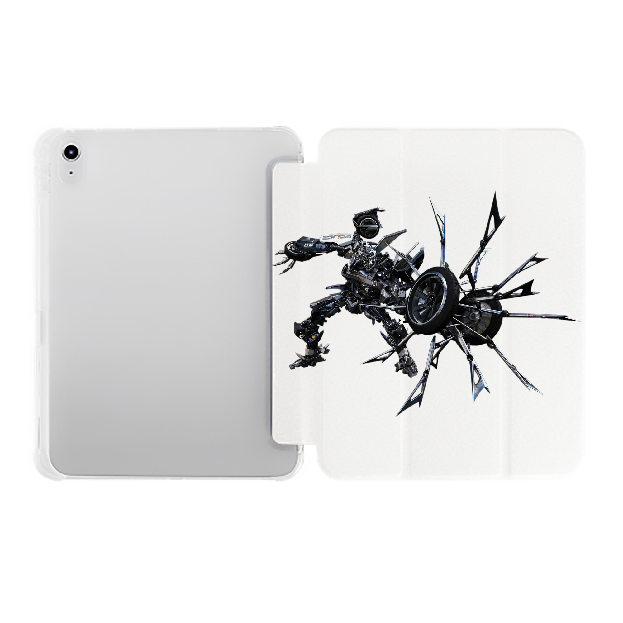 （画像用）  IPad ケース ペン収納付き 三つ折りスタンド PUレザー×シリコン 対応機種9.5/10.5/10.9インチ